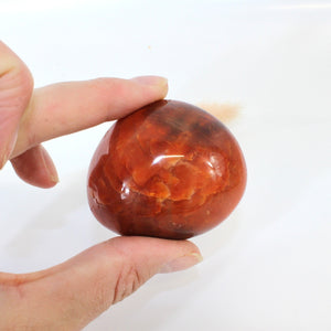 Carnelian polished crystal palm stone | ASH&STONE Crystals Shop Auckland NZ