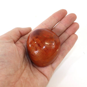 Carnelian polished crystal palm stone | ASH&STONE Crystals Shop Auckland NZ