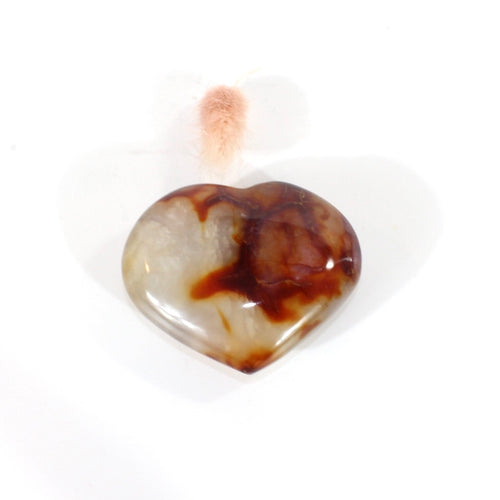 Carnelian polished crystal heart | ASH&STONE Crystals Shop Auckland NZ