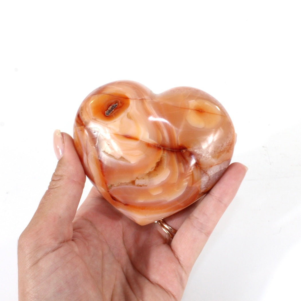 Carnelian polished crystal heart | ASH&STONE Crystals Shop Auckland NZ