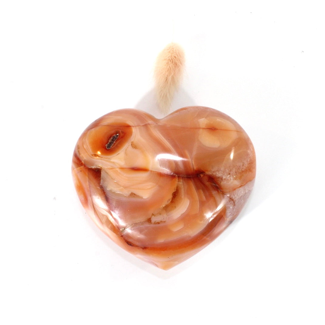 Carnelian polished crystal heart | ASH&STONE Crystals Shop Auckland NZ