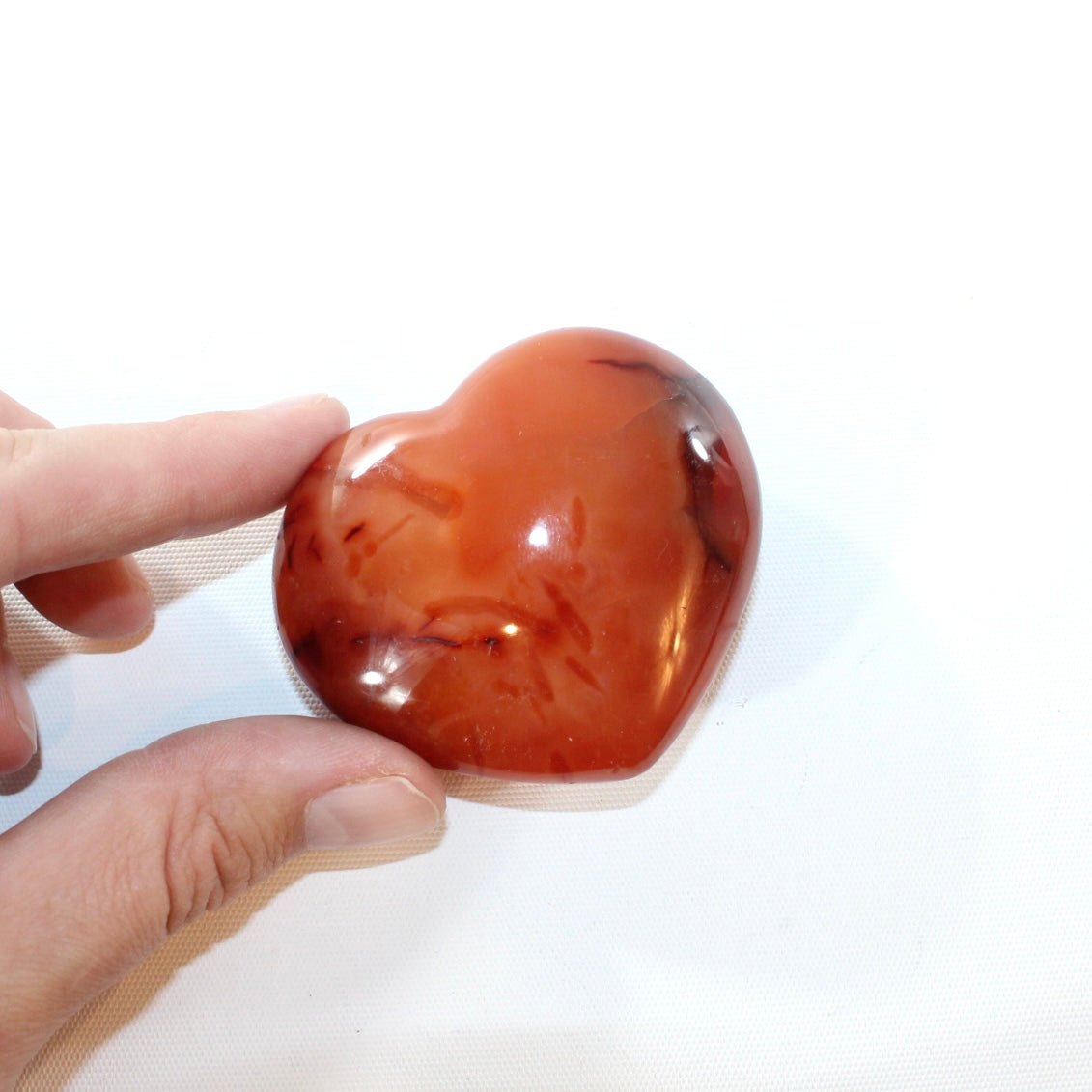 Carnelian polished crystal heart | ASH&STONE Crystal Shop Auckland NZ
