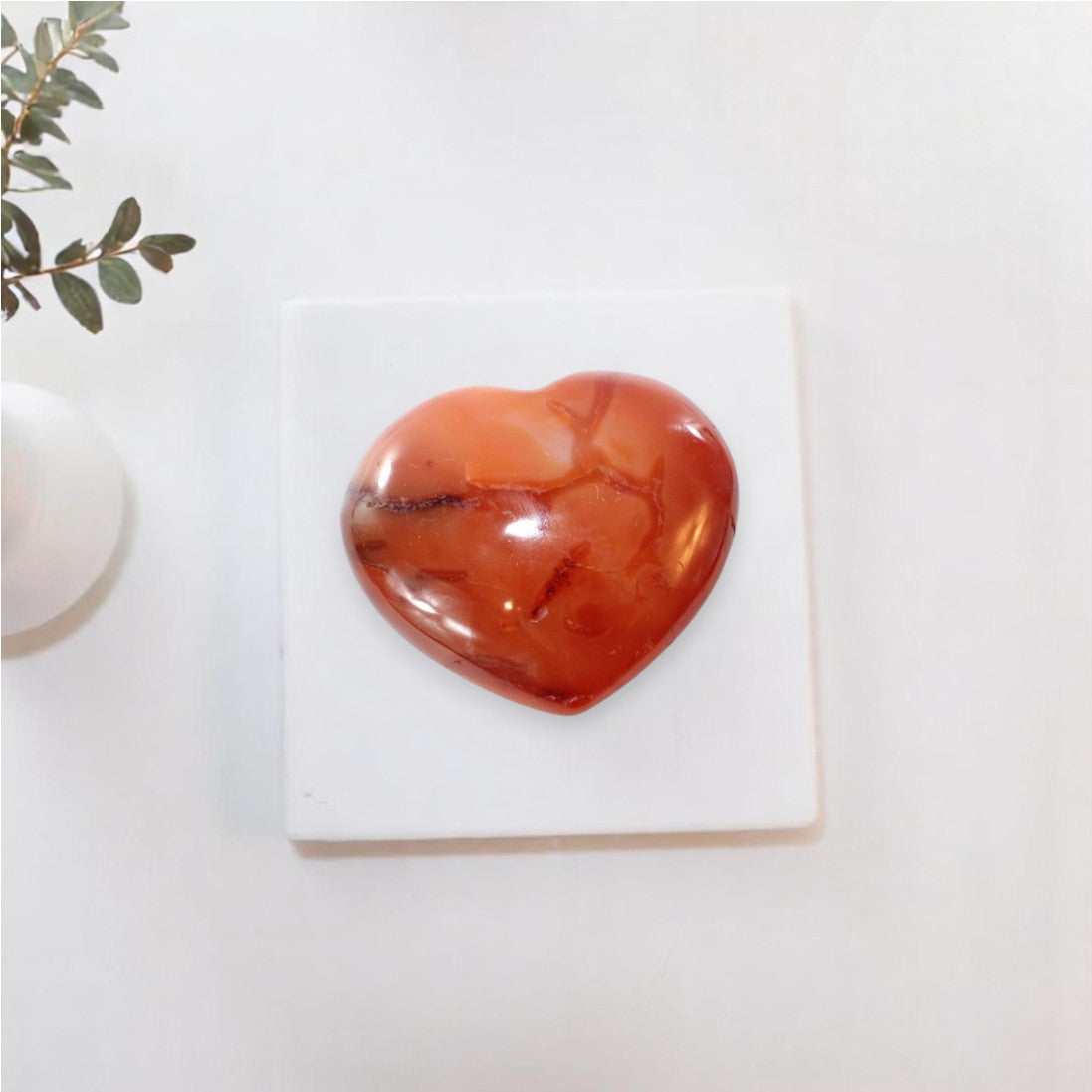 Carnelian polished crystal heart | ASH&STONE Crystal Shop Auckland NZ