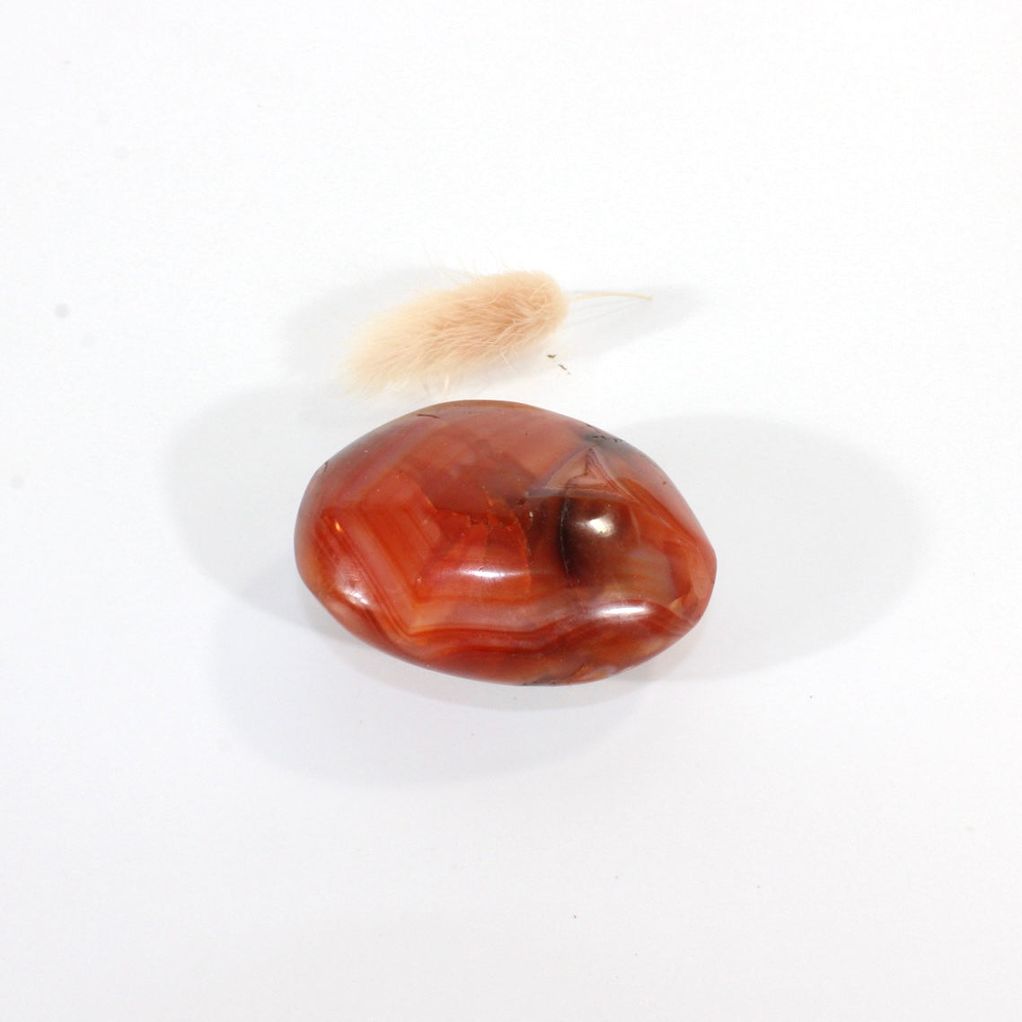 Carnelian polished crystal palm stone | ASH&STONE Crystals Shop Auckland NZ