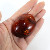 Carnelian polished crystal palm stone | ASH&STONE Crystals Shop Auckland NZ