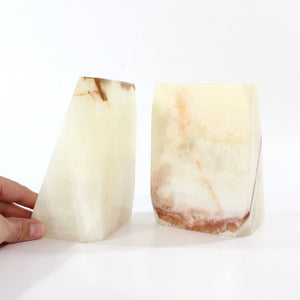 Large Caribbean calcite crystal bookends 4.5kg | ASH&STONE Crystal Shop Auckland NZ