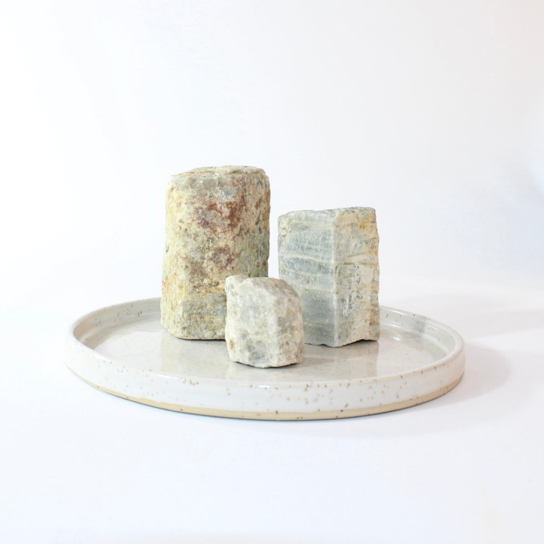 Himalayan aquamarine crystals & ceramic interiors pack | ASH&STONE Crystal Shop Auckland NZ