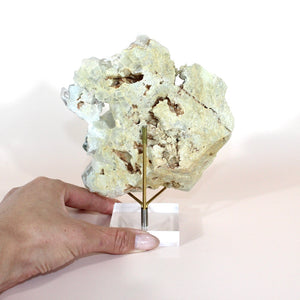 Clear quartz & chlorite crystal cluster on stand | ASH&STONE Crystals Shop Auckland NZ