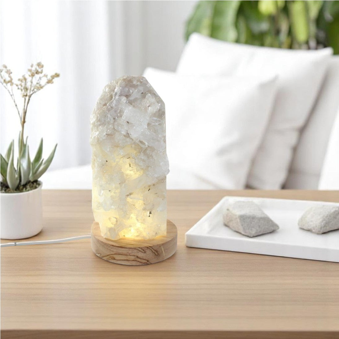 Clear quartz crystal cluster lamp | ASH&STONE Crystal Shop Auckland NZ