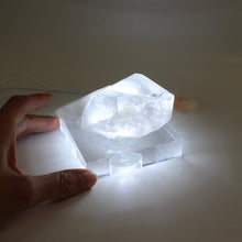 Load image into Gallery viewer, Large clear quartz crystal point on perspex LED lamp base | ASH&amp;STONE Crystals Shop Auckland NZ
