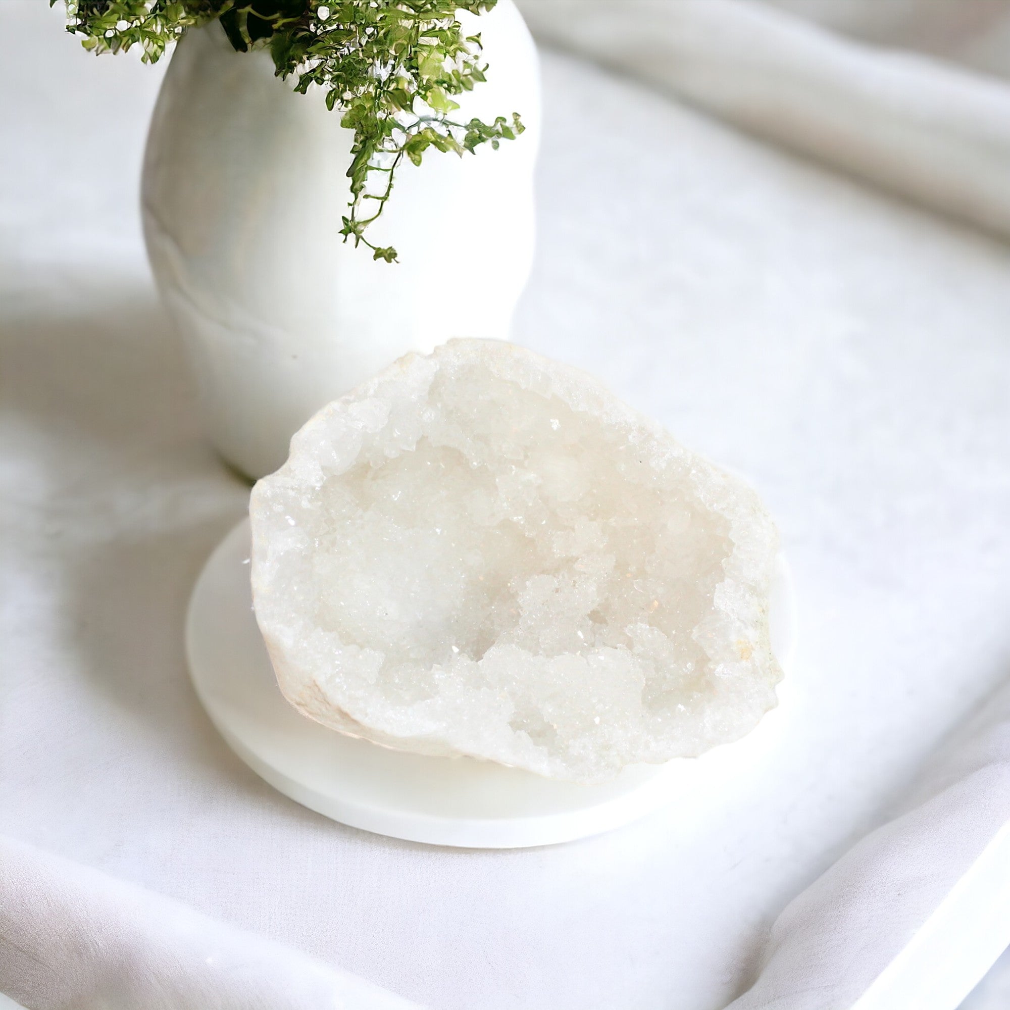 Clear quartz crystal geode half  | ASH&STONE Crystals Shop Auckland NZ