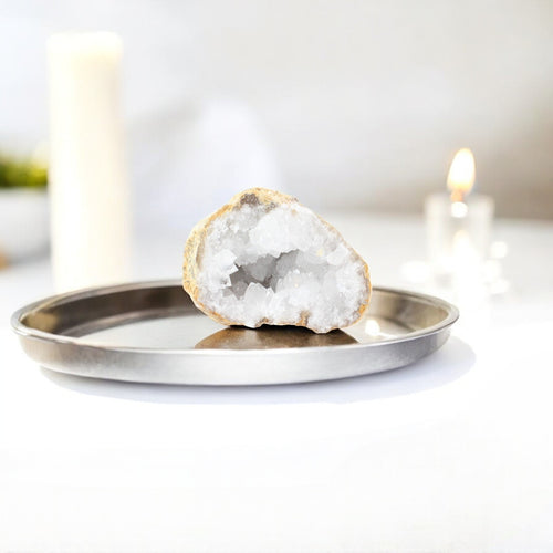 Clear quartz crystal geode half | ASH&STONE Crystal Shop Auckland NZ