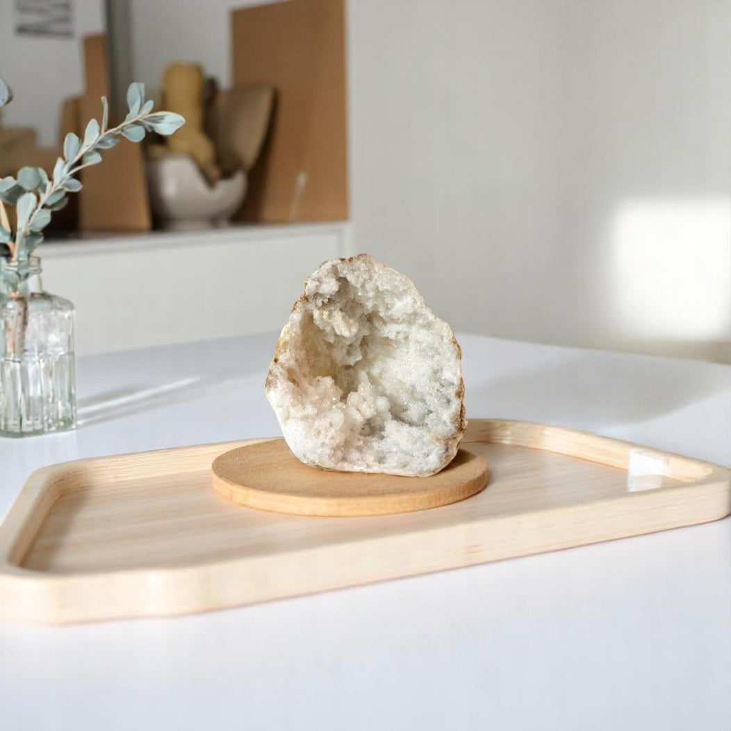 Clear quartz crystal geode half | ASH&STONE Crystal Shop Auckland NZ