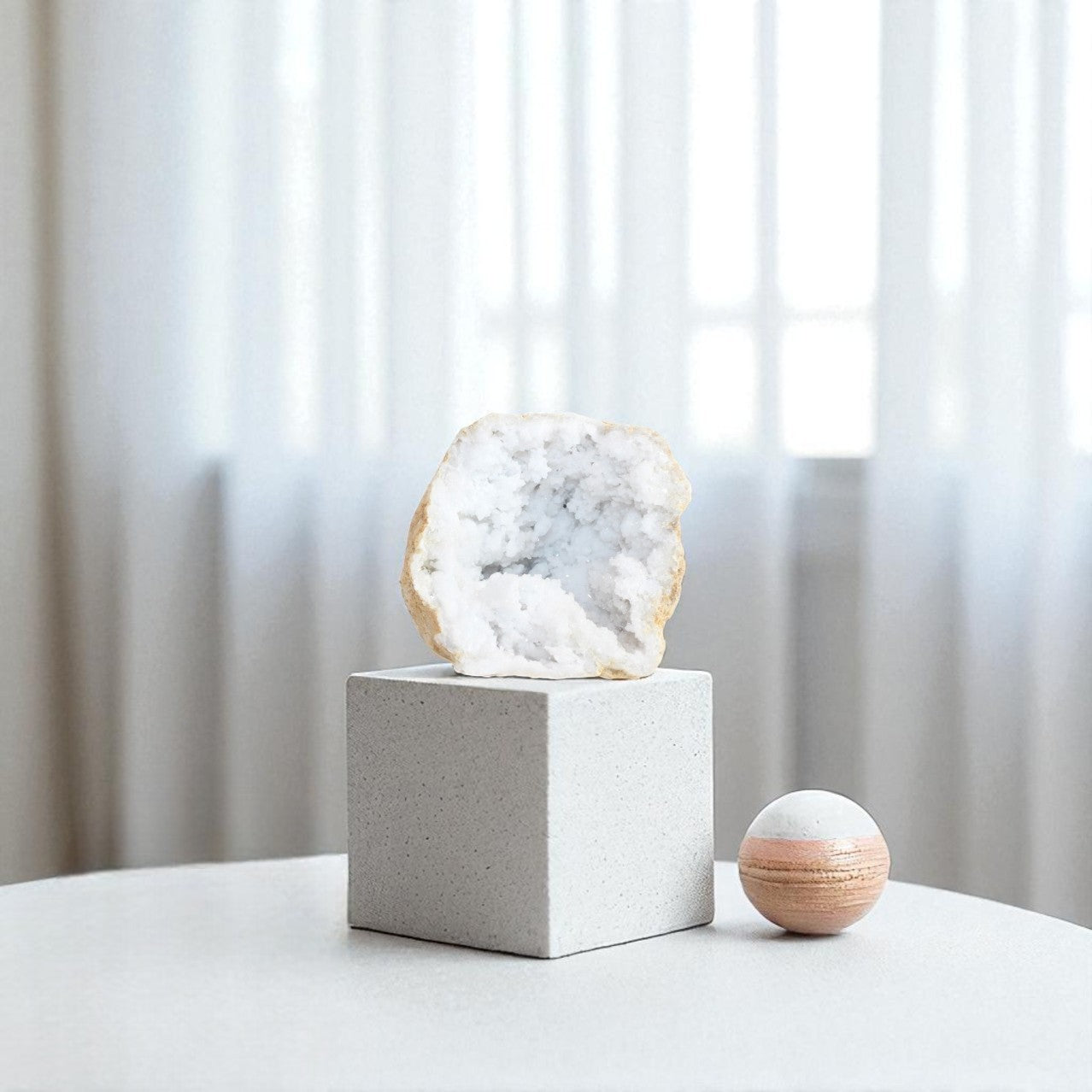 Clear quartz crystal geode half | ASH&STONE Crystal Shop Auckland NZ