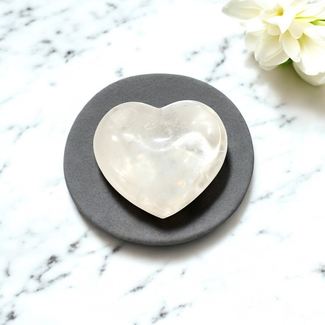 Clear quartz crystal heart | ASH&STONE Crystal Shop Auckland NZ