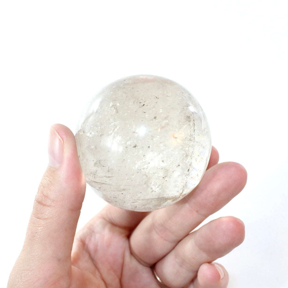 Clear quartz polished crystal sphere | ASH&STONE Crystal Shop Auckland NZ