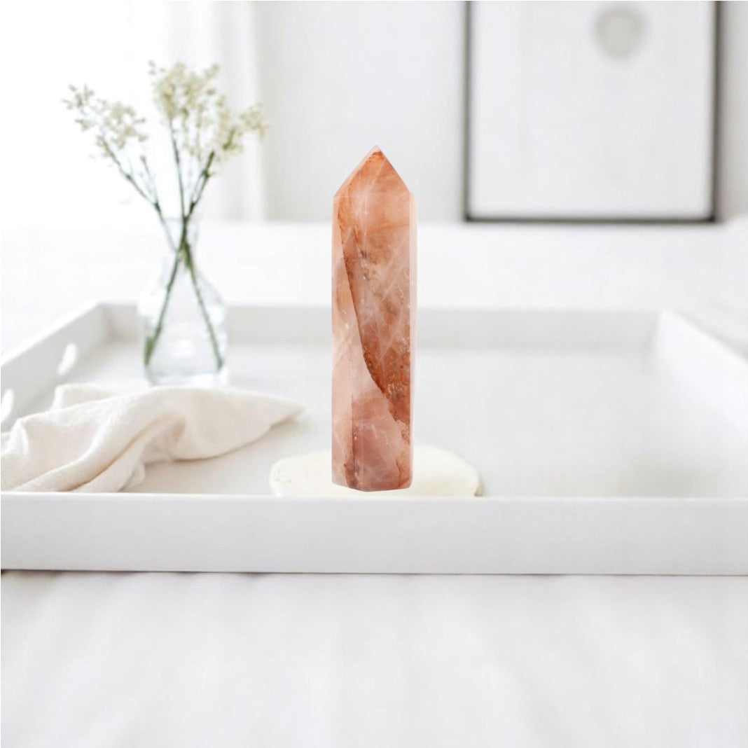 Fire quartz crystal tower | ASH&STONE Crystal Shop Auckland NZ