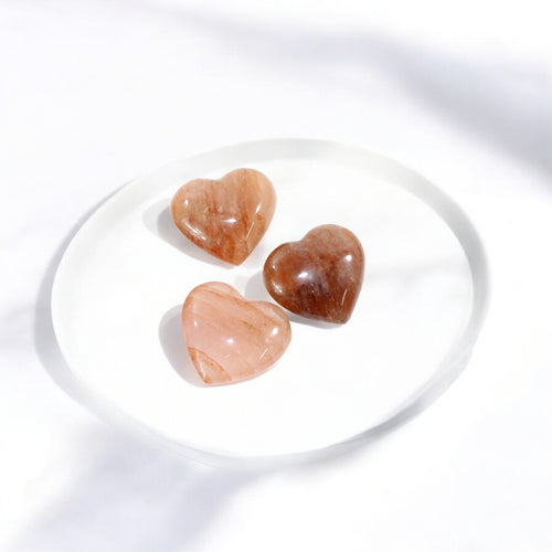 Fire quartz polished crystal heart | ASH&STONE Crystal Shop Auckland NZ