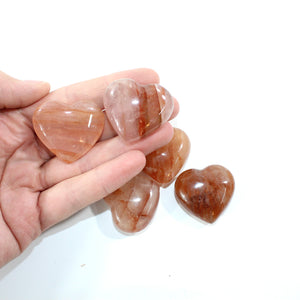 Fire quartz polished crystal heart | ASH&STONE Crystal Shop Auckland NZ