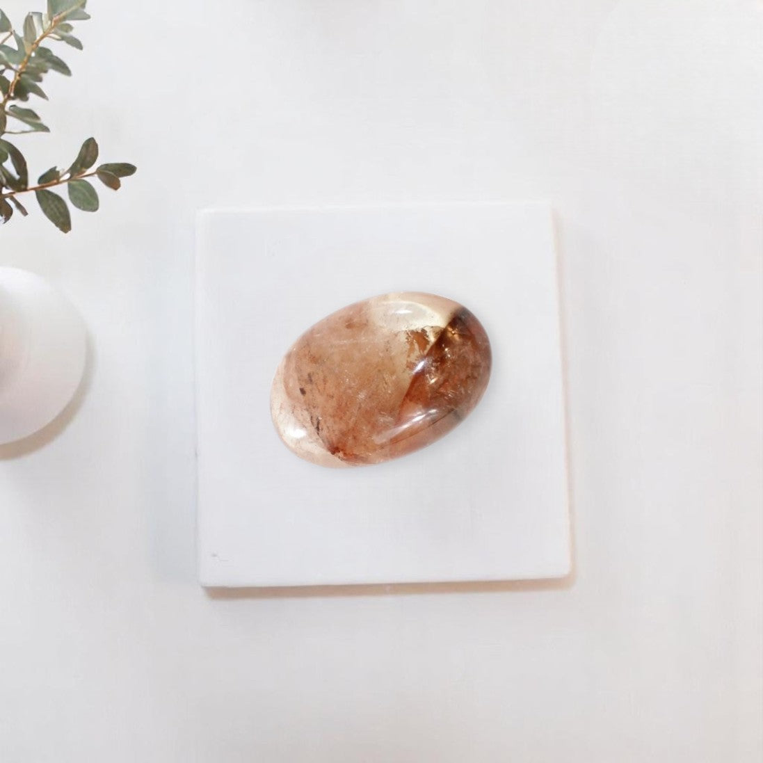 Fire quartz crystal palm stone | ASH&STONE Crystal Shop Auckland NZ