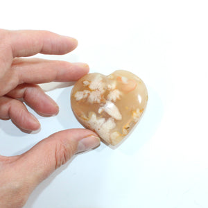 Flower agate polished crystal heart | ASH&STONE Crystal Jewellery Shop Auckland NZ