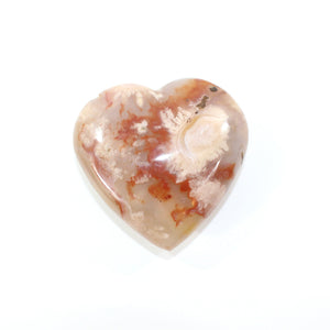 Flower agate polished crystal heart | ASH&STONE Crystal Shop Auckland NZ