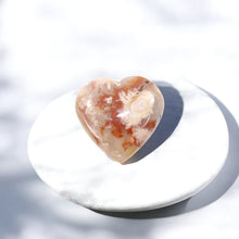 Load image into Gallery viewer, Flower agate polished crystal heart | ASH&amp;STONE Crystal Shop Auckland NZ
