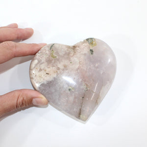 Flower agate polished crystal heart | ASH&STONE Crystal Shop Auckland NZ