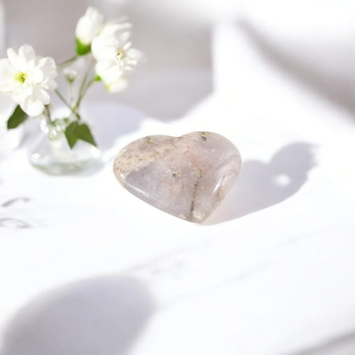 Flower agate polished crystal heart | ASH&STONE Crystal Shop Auckland NZ