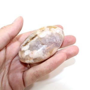 Flower agate polished crystal palm stone  | ASH&STONE Crystals Shop Auckland NZ