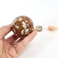 Load image into Gallery viewer, Flower agate polished crystal sphere with agate stand | ASH&amp;STONE Crystals Shop Auckland NZ
