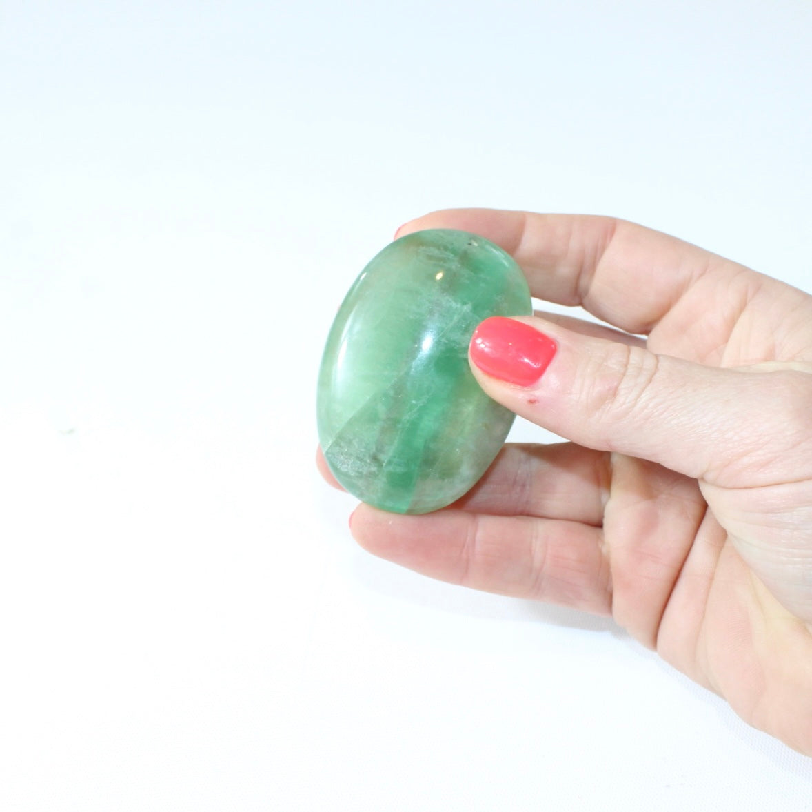 Fluorite crystal palm stone | ASH&STONE Crystal Shop Auckland NZ