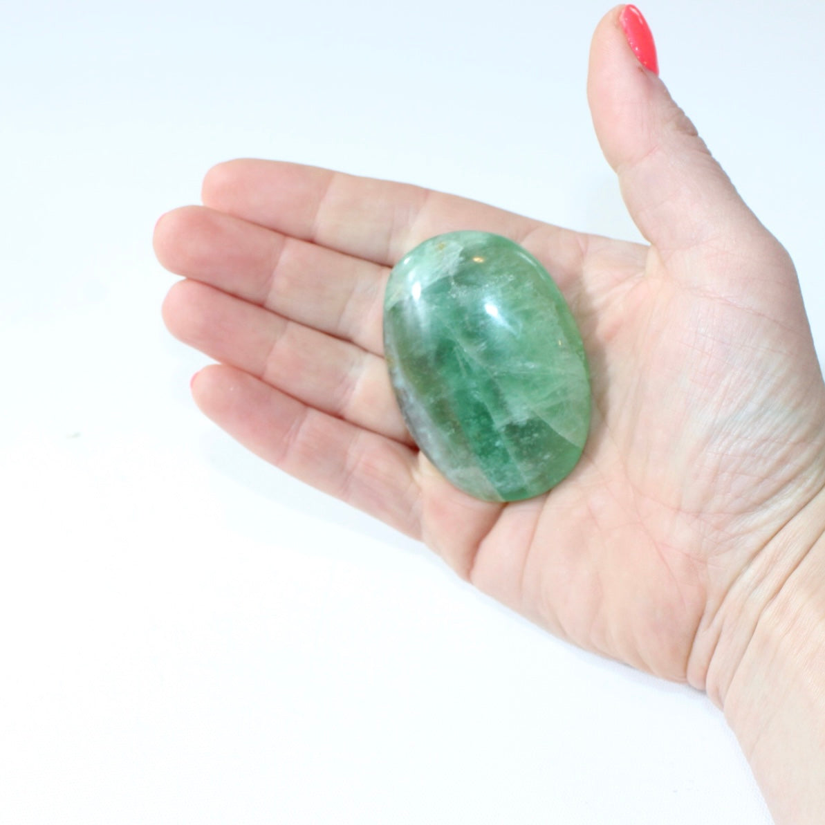 Fluorite crystal palm stone | ASH&STONE Crystal Shop Auckland NZ