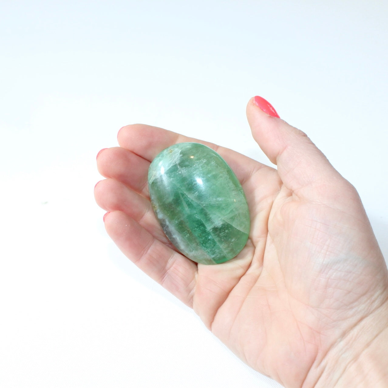Fluorite crystal palm stone | ASH&STONE Crystal Shop Auckland NZ