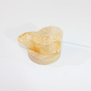 Golden healer crystal chunk on LED lamp base | ASH&STONE Crystals Shop Auckland NZ