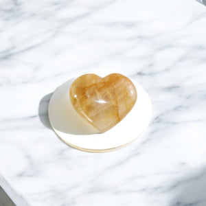 Golden healer crystal heart | ASH&STONE Crystal Shop Auckland NZ