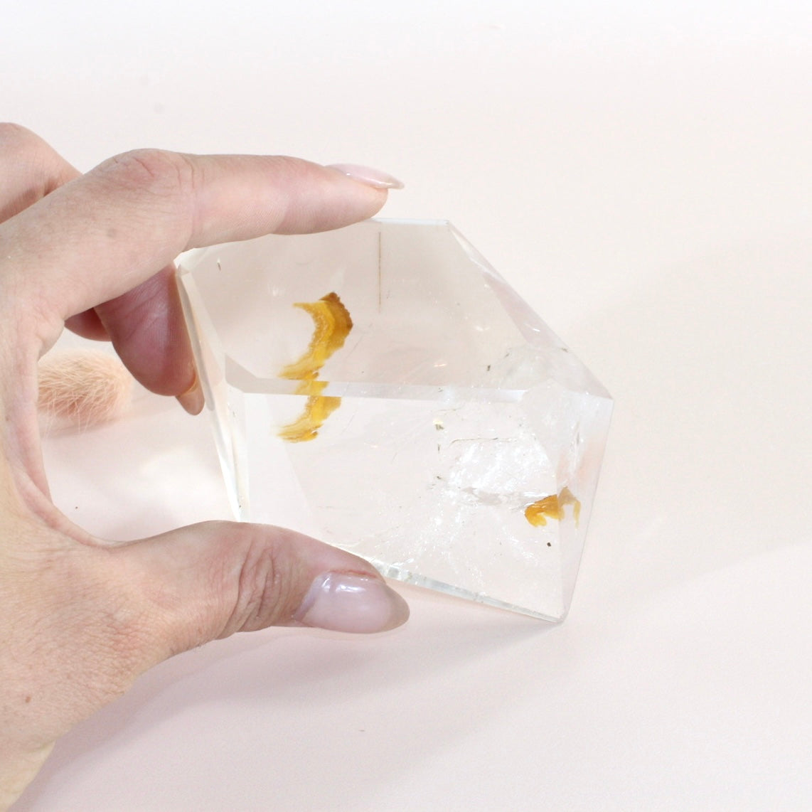 Golden healer in quartz polished crystal | ASH&STONE Crystals Shop Auckland NZ