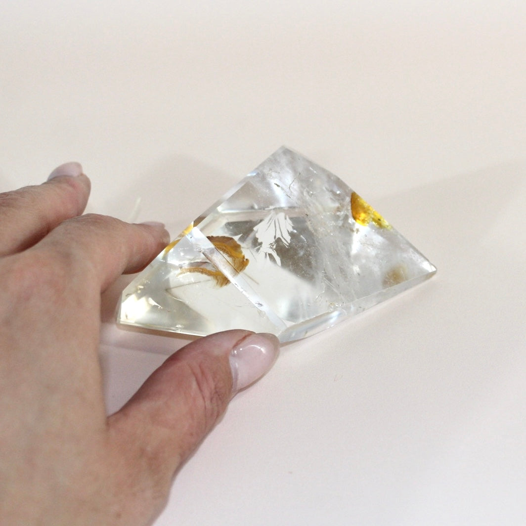 Golden healer in quartz polished crystal | ASH&STONE Crystals Shop Auckland NZ