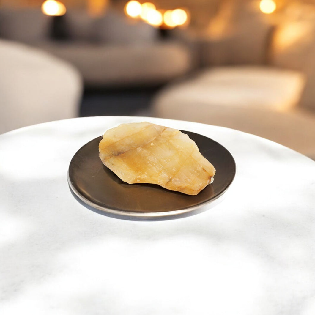 Golden healer crystal slice | ASH&STONE Crystal Shop Auckland NZ