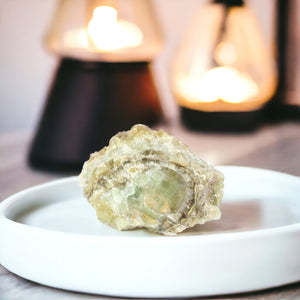 Green calcite crystal chunk | ASH&STONE Crystals Shop Auckland NZ