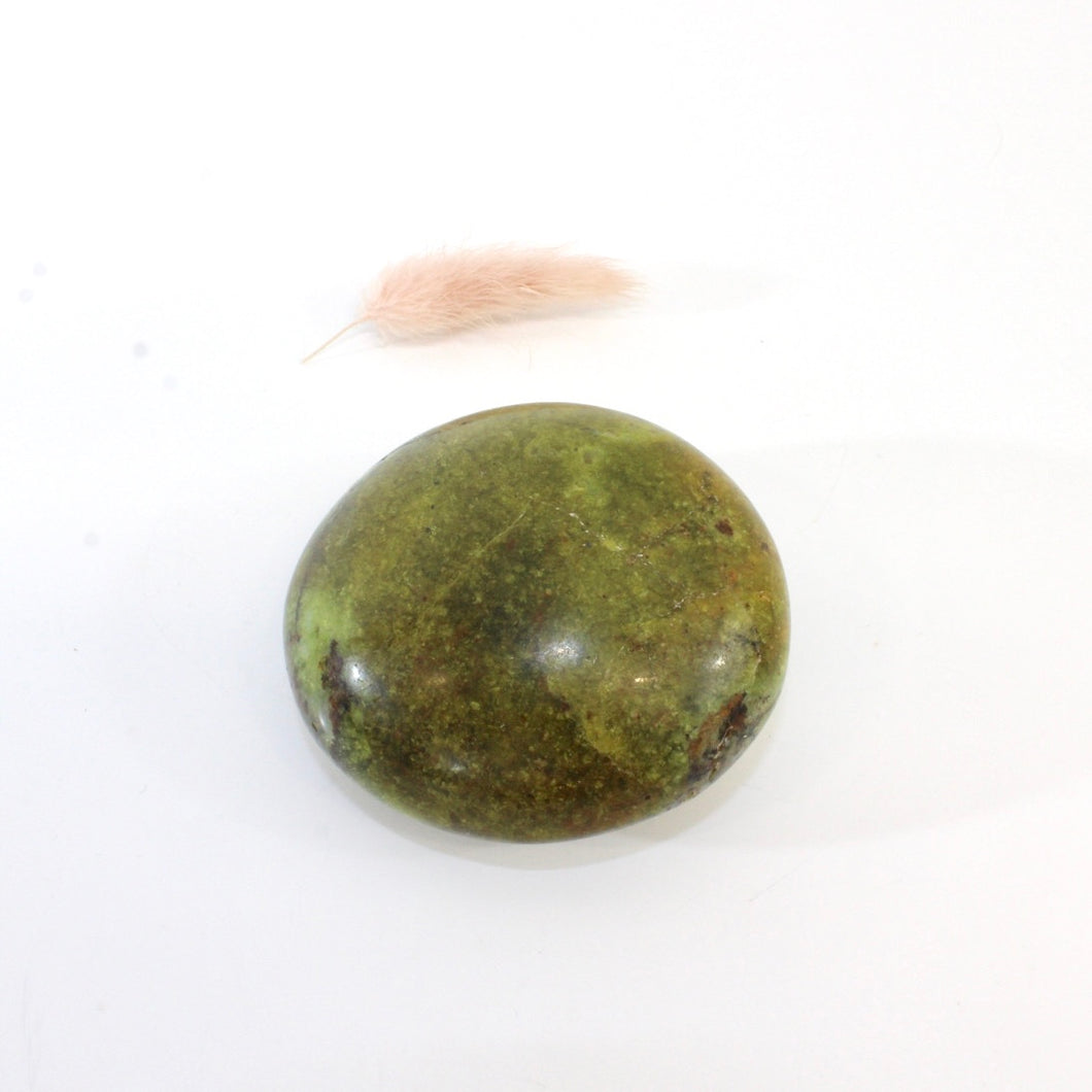 Green opal polished crystal palm stone | ASH&STONE Crystals Shop Auckland NZ