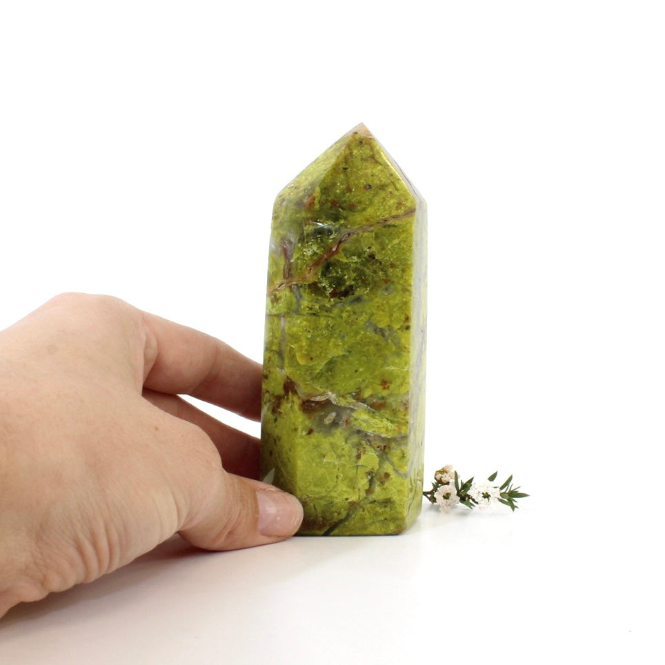 Green opal polished crystal tower | ASH&STONE Crystals Shop Auckland NZ