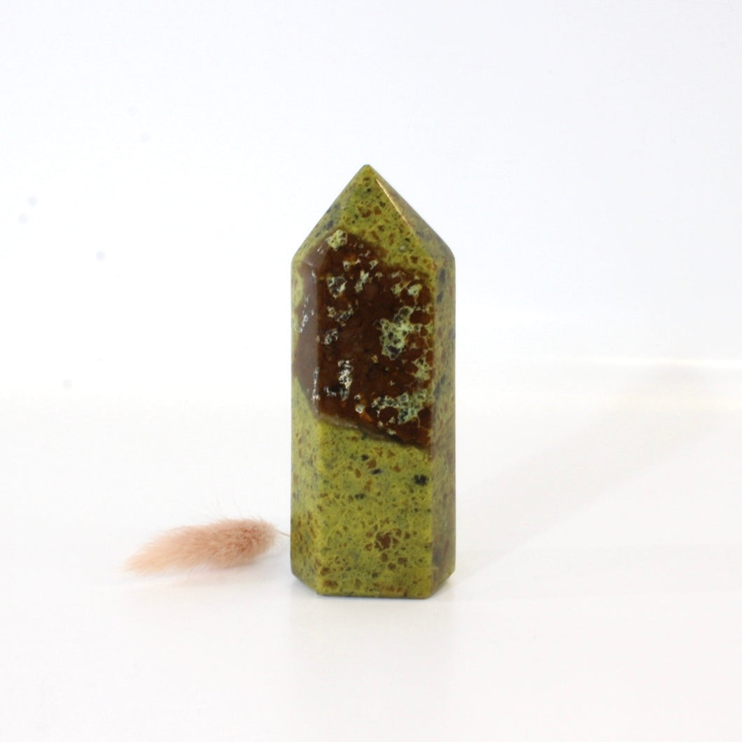 Green opal polished crystal tower | ASH&STONE Crystals Shop Auckland NZ