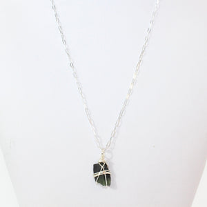 Green tourmaline crystal pendant necklace (rare) | ASH&STONE Crystal Jewellery Shop Auckland NZ