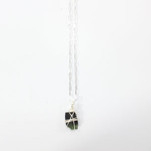 Green tourmaline crystal pendant necklace (rare) | ASH&STONE Crystal Jewellery Shop Auckland NZ