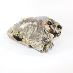 Large green tourmaline & smoky quartz crystal chunk 4.61kg | ASH&STONE Crystal Shop Auckland NZ