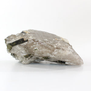 Large green tourmaline & smoky quartz crystal chunk 4.61kg | ASH&STONE Crystal Shop Auckland NZ