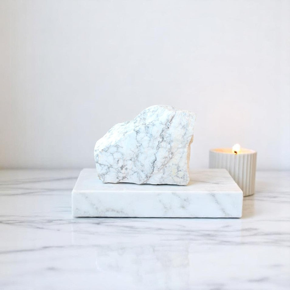 Howlite raw crystal chunk | ASH&STONE Crystal Shop Auckland NZ