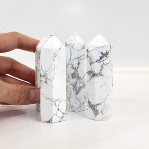 Howlite crystal polished tower | ASH&STONE Crystals Shop Auckland NZ