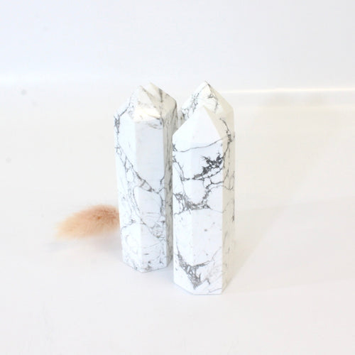 Howlite crystal polished tower | ASH&STONE Crystals Shop Auckland NZ